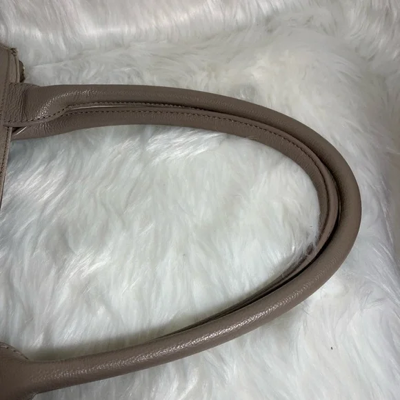 EUC🔥Tory Burch ELLA Leather and Canvas French Gray Tote, Style #41159501-036 - Picture 6 of 7